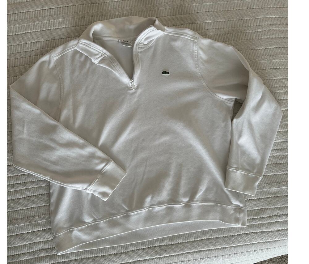 Lacoste 7 (2X) White Quarter Zip